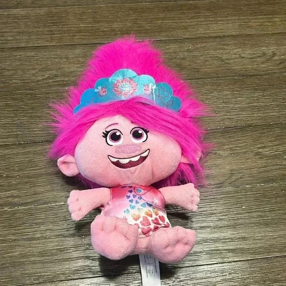 Dreamworks Trolls World Tour Sitting Down Poppy With Bee Headband 14”tall - Picture 1 of 4